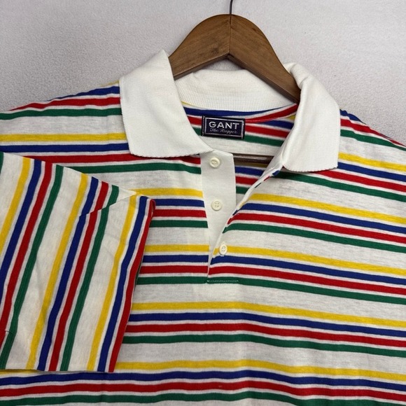 Gant Other - Vintage Gant Polo Shirt Mens XL Colorful Rugger Knit Deadstock 70s ivy Preppy